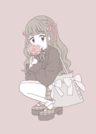 Simple Girl Ryousangata Line Theme Line Store