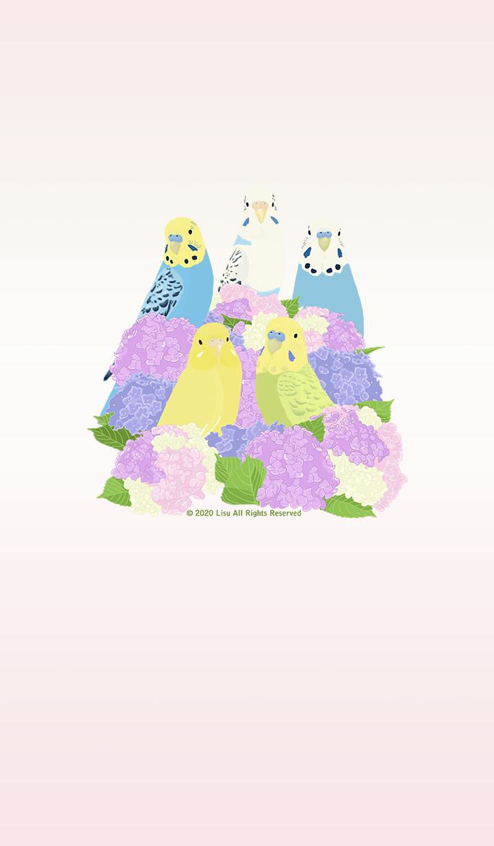 花と鳥 / セキセイインコ (ピンク ver.)