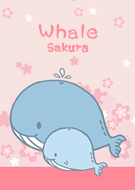 可愛寶貝 鯨魚 櫻花粉紅