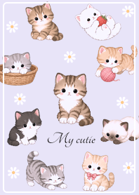 purple Kittens and Daisy