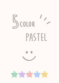5 colors pastel star