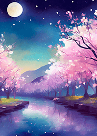 Beautiful night cherry blossoms#425