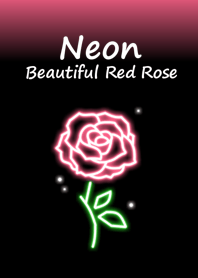 Neon Beautiful Red Rose.