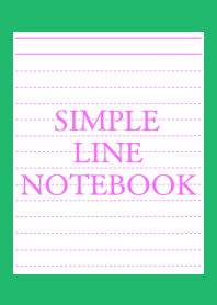 SIMPLE PINK LINE NOTEBOOK-GREEN-WHITE