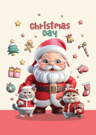 Christmas Day : Santa with little cat
