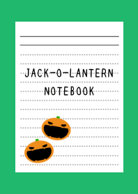 JACK-O-LANTERN NOTEBOOK-GREEN-WHITEj