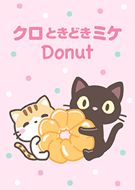 black cat and calico cat[Donut]