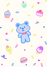 happy little blue bear