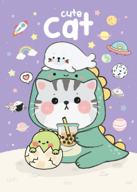 แมวน่ารัก สีม่วง!