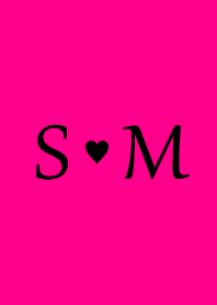 Initial "S & M" Vivid pink & black.