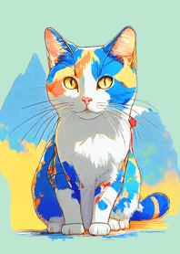 Cat looking this way09green