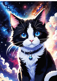 Night Moon Star Cat 90E7db