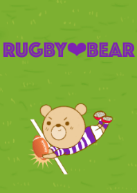 RUGBY BEAR purple and white