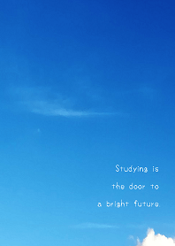 Studying is the door to a bright future.