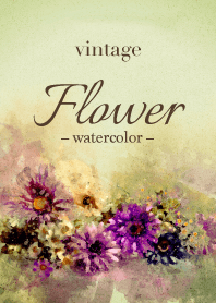 vintage Flower -watercolor-