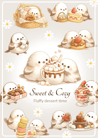 Long-tailed tit and sweets beige