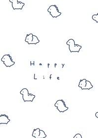 ちいさな恐竜 | 白とネイビー