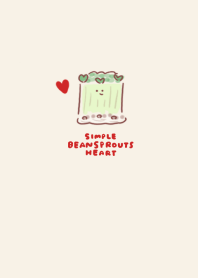 simple Bean sprouts heart beige