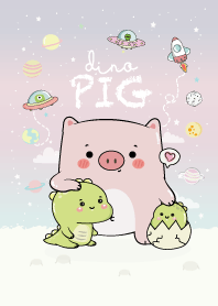 หมูอ้วนกับไดโนเสาร์ พาสเทล