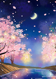 Beautiful night cherry blossoms#2021