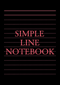 SIMPLE RED LINE NOTEBOOK/BLACK