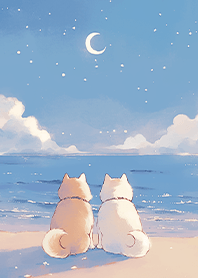 ⭐️浪漫藍色海岸的柴犬❤️1-4