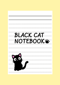 BLACK CAT NOTEBOOK/LIGHT YELLOW