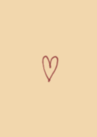 HEART- VERMILION - BEIGE