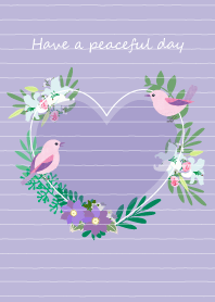 Lilies and clematis.Bird Theme.