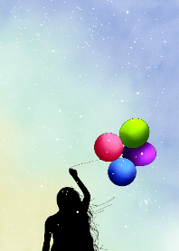 Snow and balloons and girls 2.
