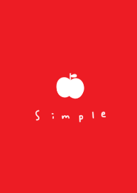 Bright red x apple. simple.