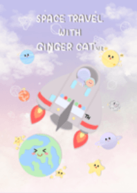 Space travel with ginger cat Ver.pastel
