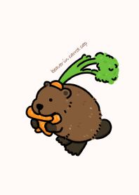 beaver in carrot cap.