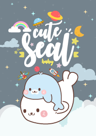 อุ๋งๆ แมวน้ำตัวกลม กาแล็กซี่ สีเทา
