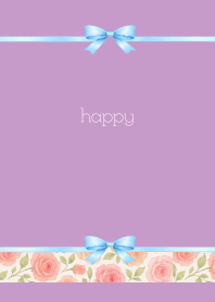 light purple 薔薇とリボン02