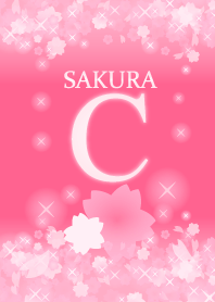 Cイニシャル 運気UP!かわいい桜デザイン