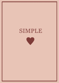 SIMPLE HEART =pinkbeige redbrown=