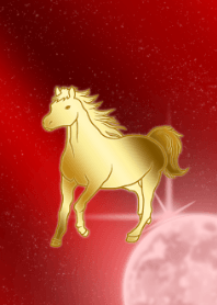 Zodiac of gold and red-horse- JPN