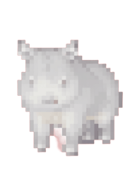 Rhinoceros Pixel Art Theme  BW 04
