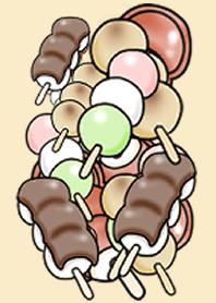 "Desenho animado"Doces Mochi Japão