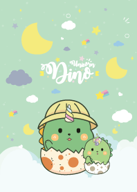Dino Unicorn Love Moon Sky Pretty