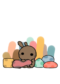 rabbit staring . hug .