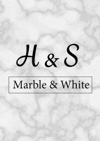 【H&S】イニシャル 大理石モノトーン白