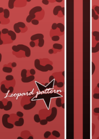 Leopard pattern -Red & stars-