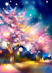 Beautiful night cherry blossoms#46