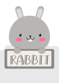 Simple Cute Love Gray Rabbit Theme