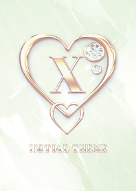 [ X ] Heart Charm & Initial - Green