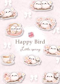 Blooming long-tailed tit (pink)