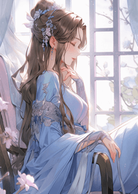 充滿仙氣的古代美女(淺藍)