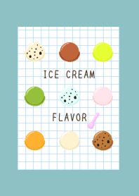 ICE CREAM FLAVOR GRAPH PAPER/DUSTY MINT